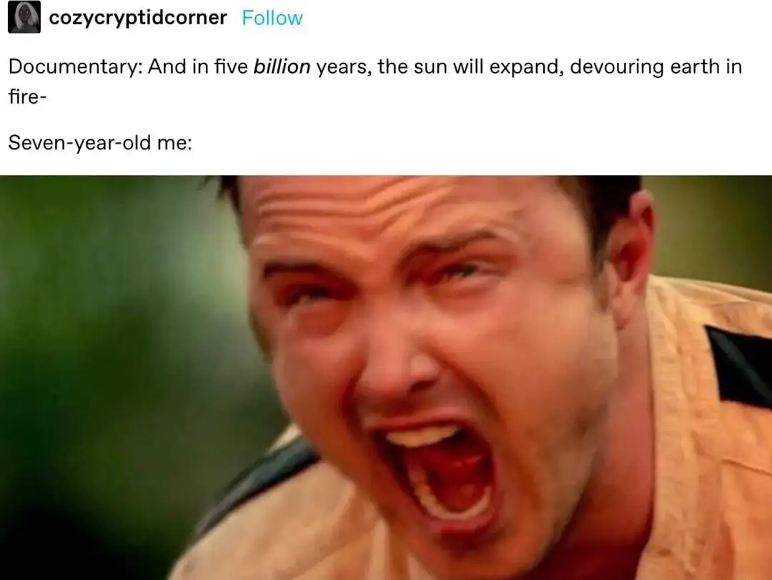 Aaron paul screaming meme panicking at sun doom