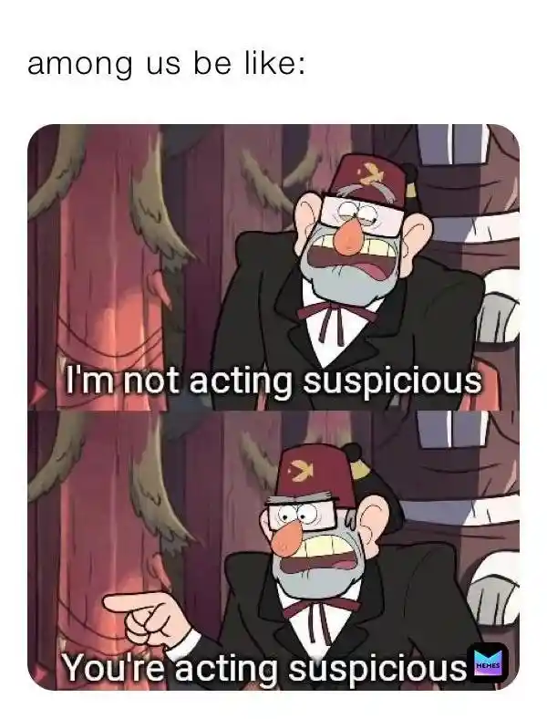 Among us meme accuse others of being sus