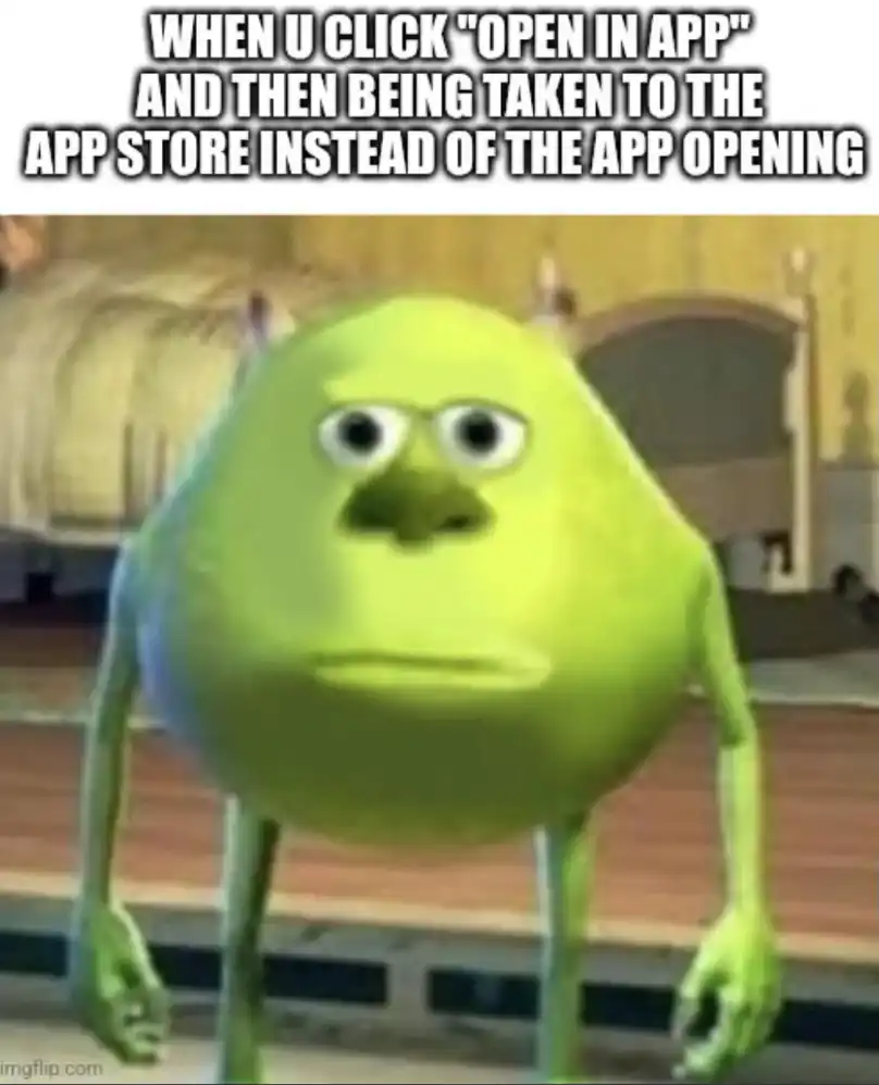 Open in app store meme annoyed