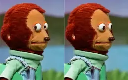 Awkward monkey puppet meme