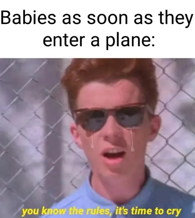Plane babies meme start crying