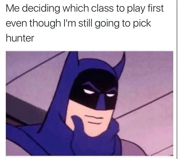 Batman thinking meme picking hunter
