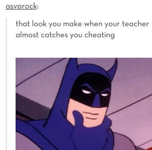 Batman thinking meme caught cheating