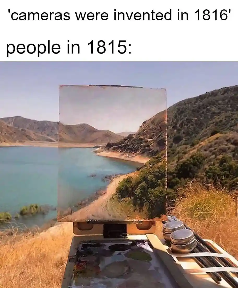 1815 people art meme match real scenery