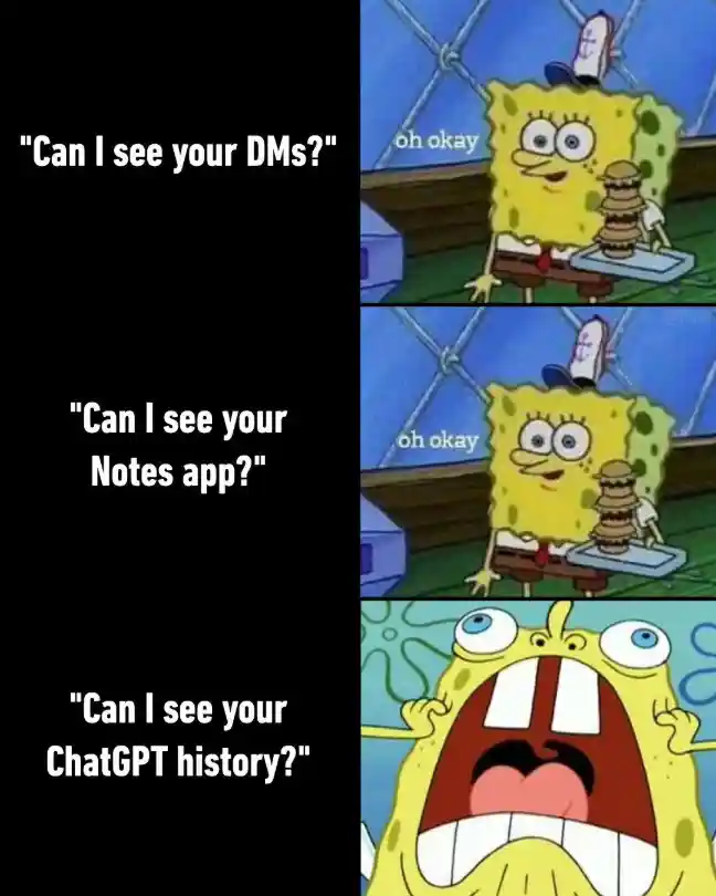 Chatgpt history meme spongebob panics