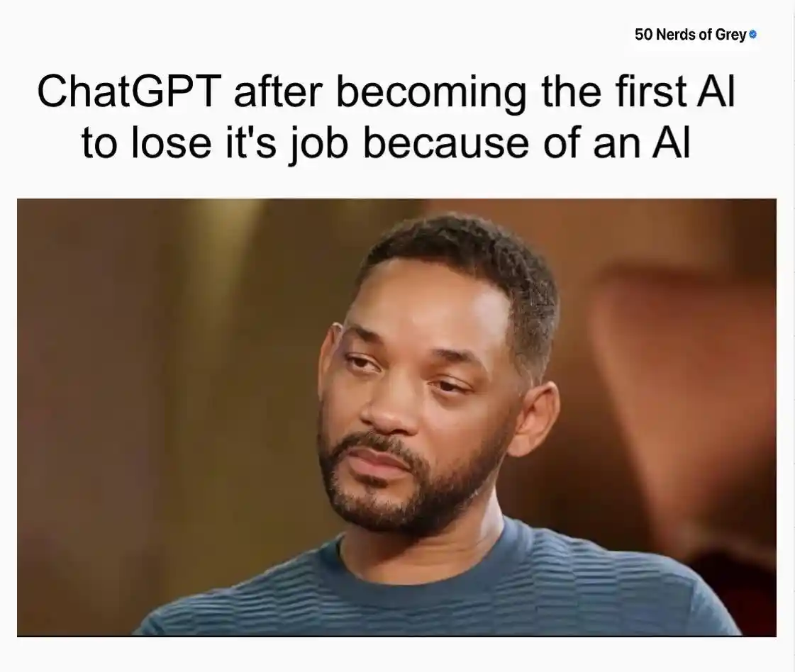 Chatgpt replaced by ai meme looking sad