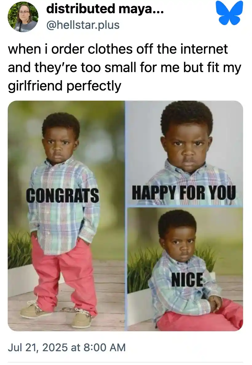 Congrats happy for you meme small online clothes fit girlfriend