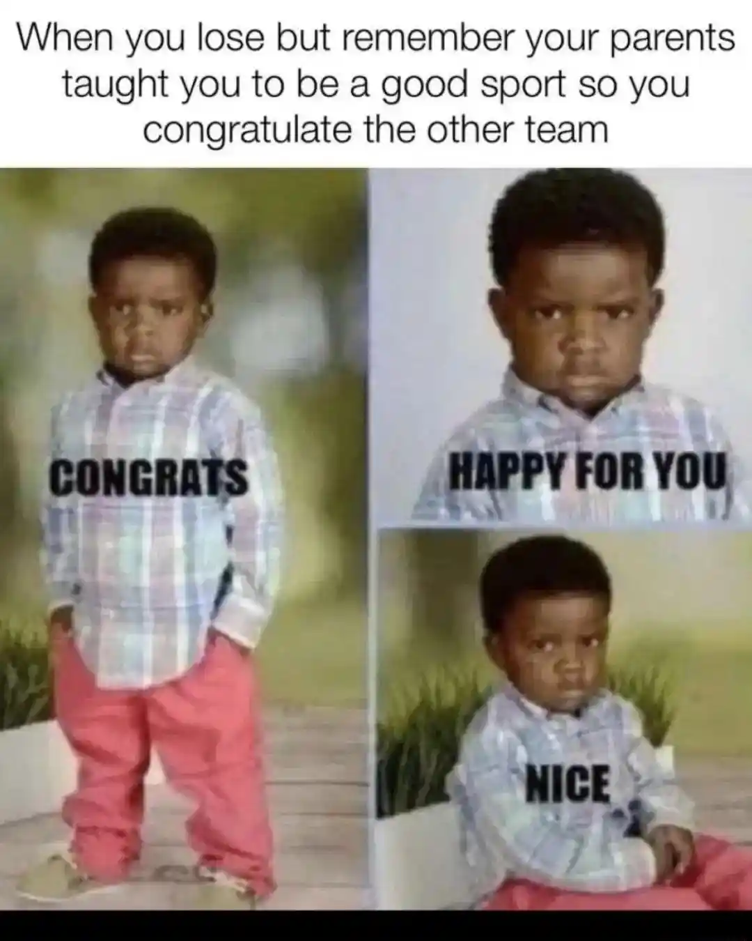 Congrats happy for you meme sore loser