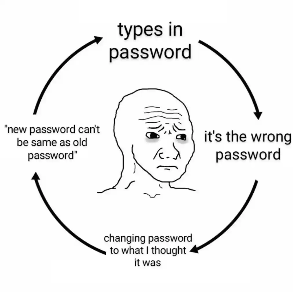 Depressed Wojak Cycle meme password loop
