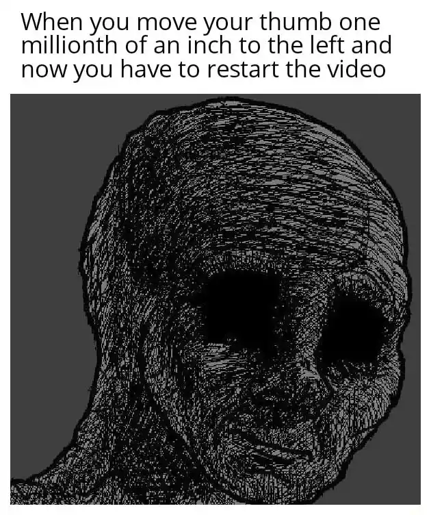 Depressed wojak meme mad at restart