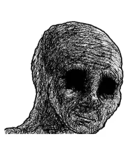 Depressed wojak meme expressing emotional numbness