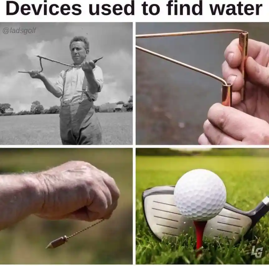 Golf water meme joke about ball in water