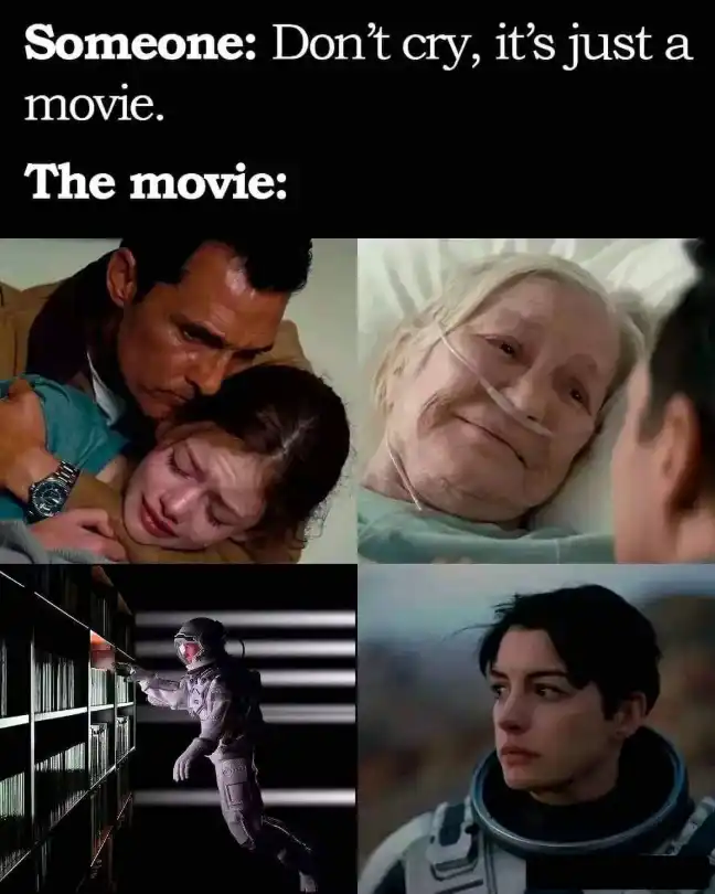 Sad movie scene meme makes you cry hard