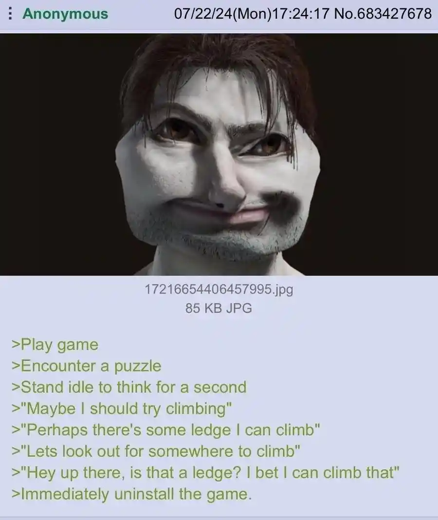 Open world gamer meme uninstall game after puzzle