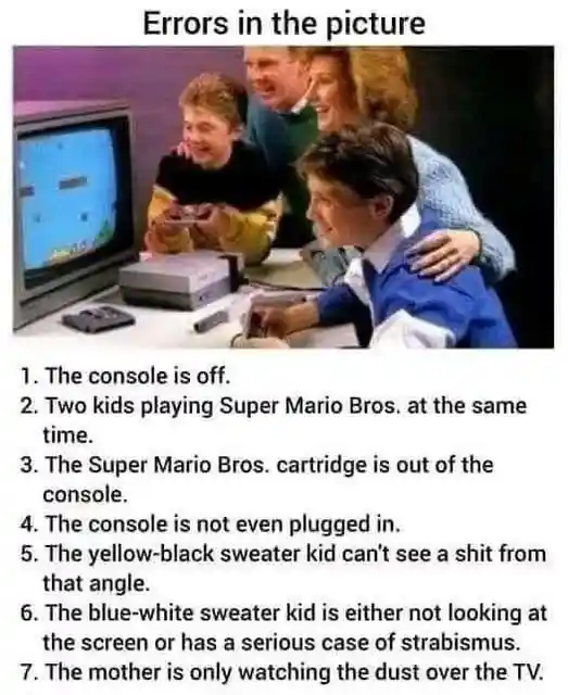 Mario family no power meme listing picture errors