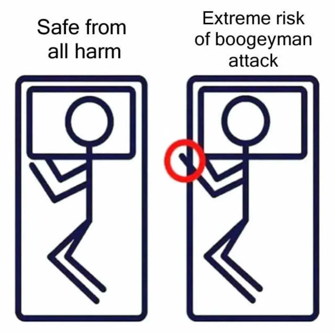 Boogeyman meme about tiny door gap fear