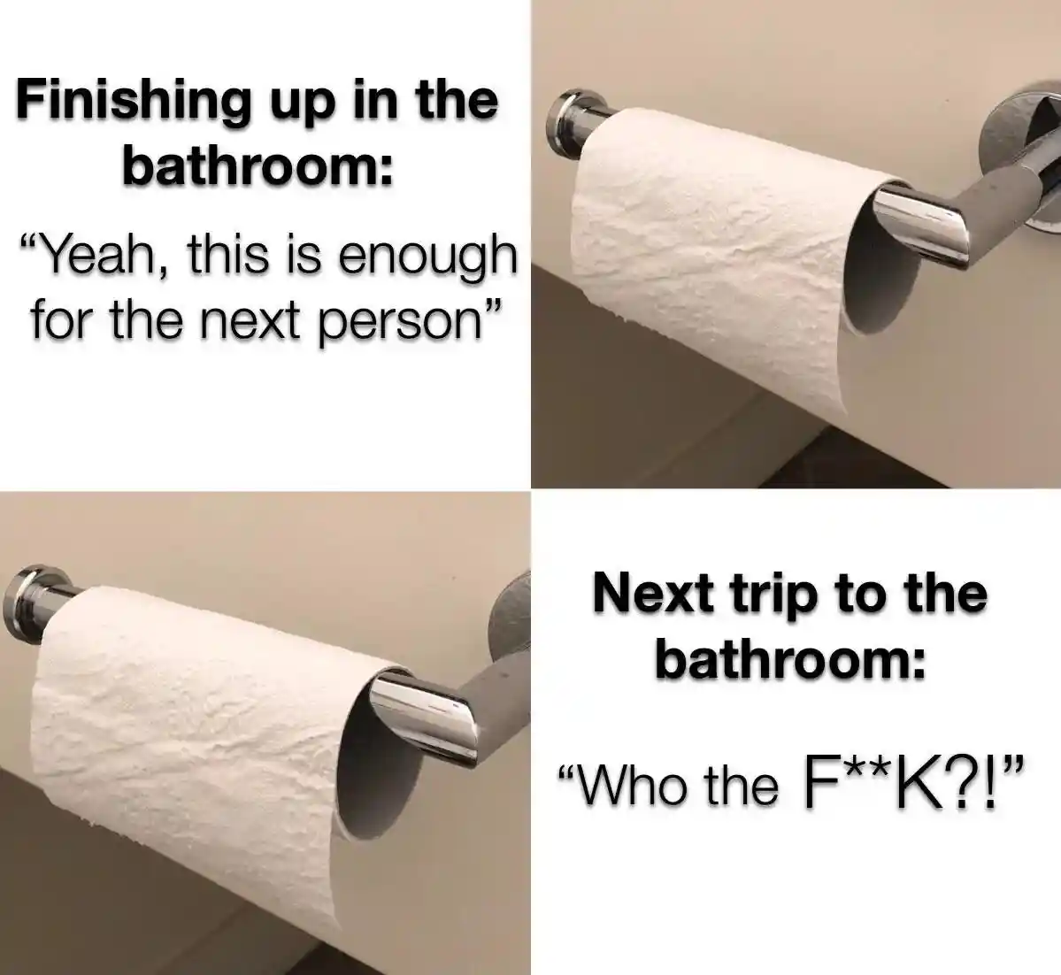 Toilet paper meme funny bathroom joke