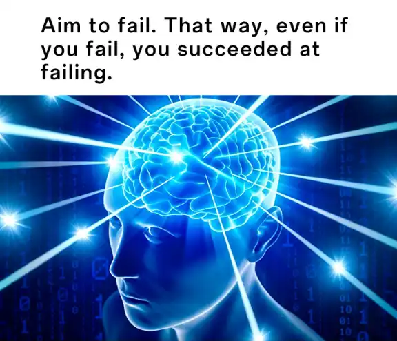 Galaxy brain meme aim to fail to succeed
