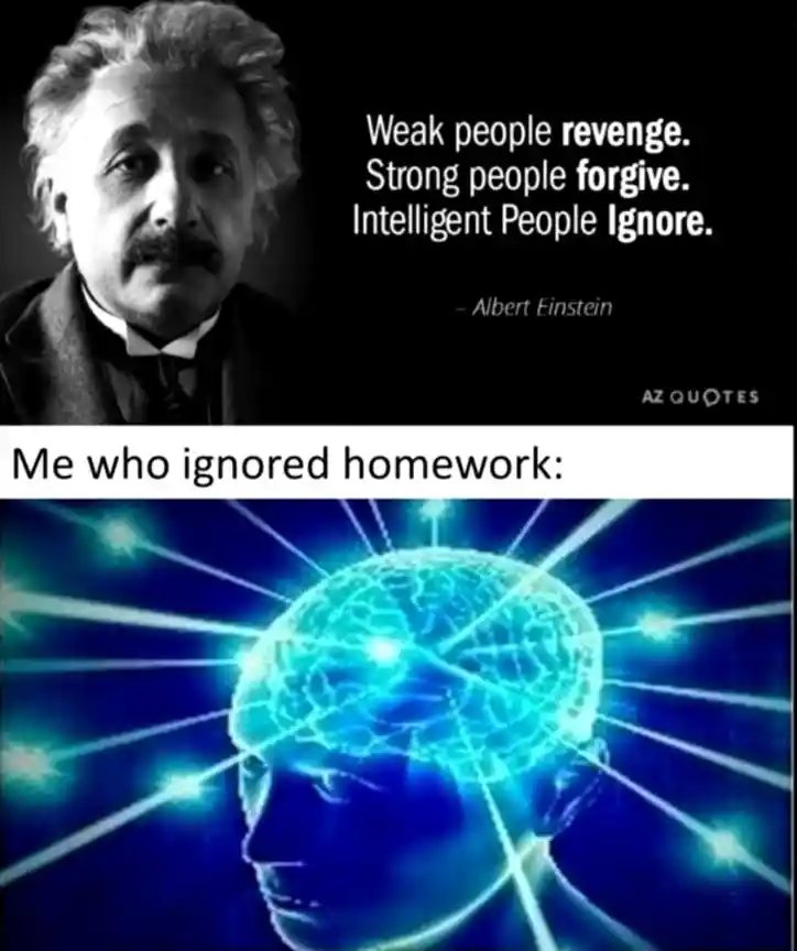 Galaxy brain meme ignores homework to be smart