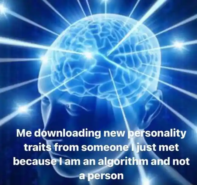 Galaxy brain meme downloading new traits