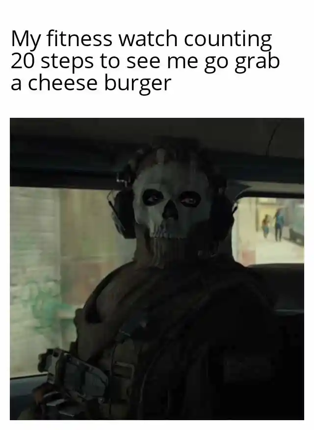 Ghost staring meme watch you grab burger