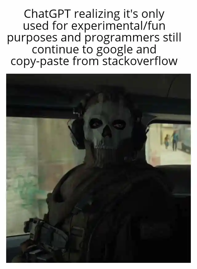 Ghost staring meme sad devs use stackoverflow
