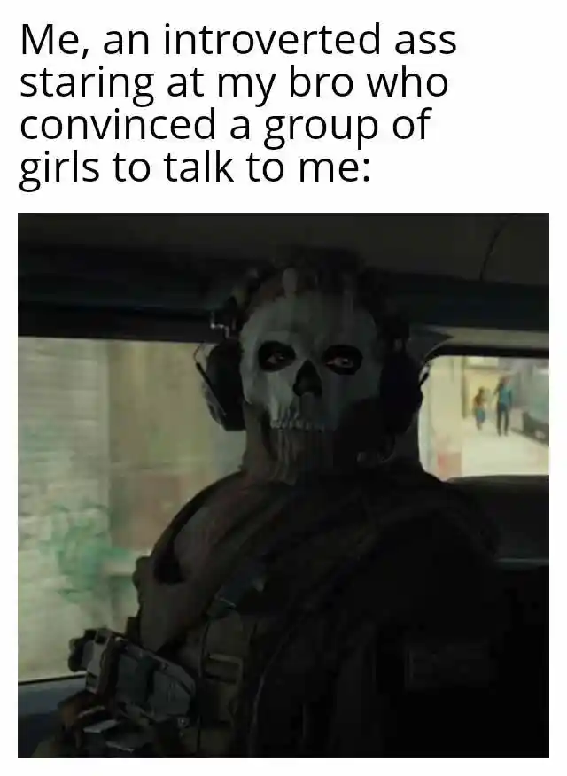 Ghost staring meme introvert stares at bro awkwardly
