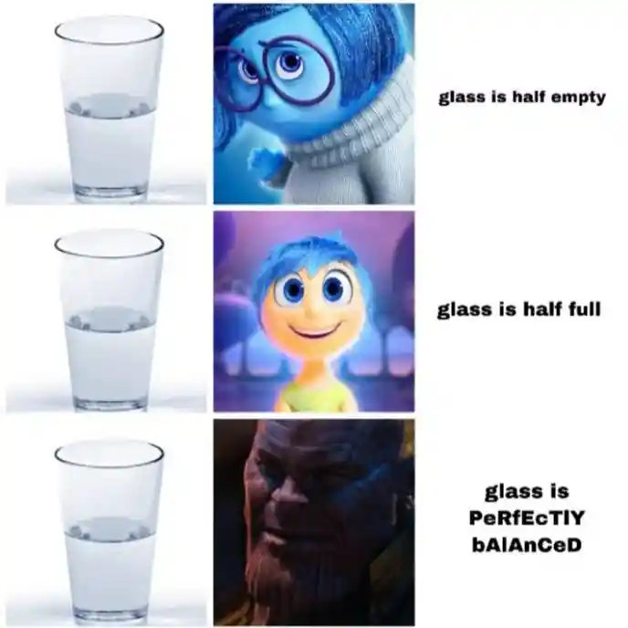 Inside out thanos meme about glass views
