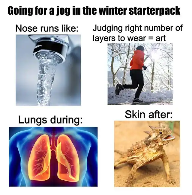 Winter jog starterpack meme funny