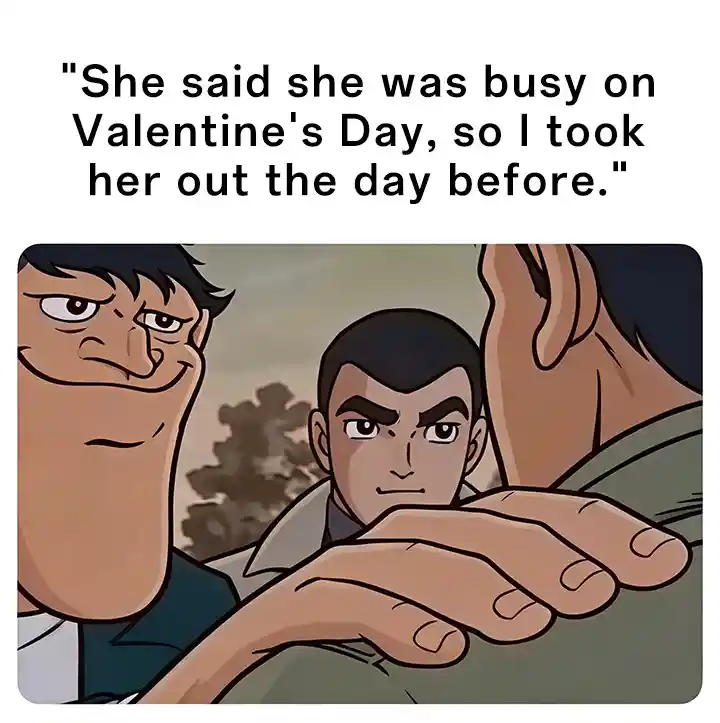 Hand on shoulder meme valentines day joke