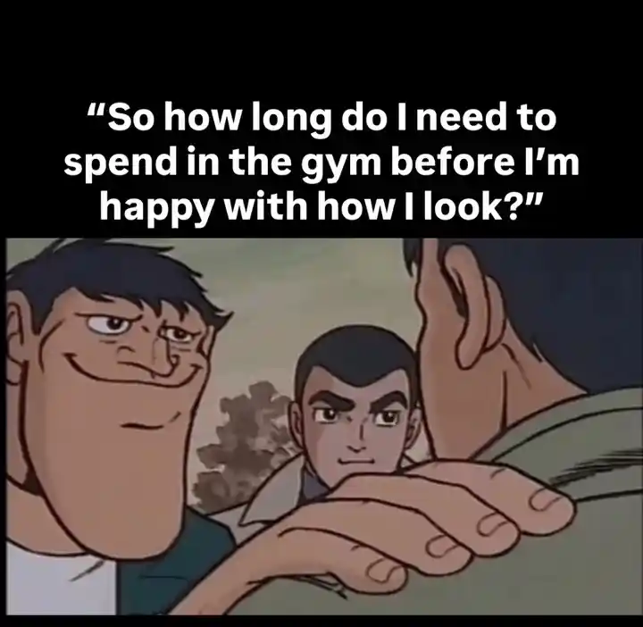 Hand on shoulder meme gym body image dissatisfaction