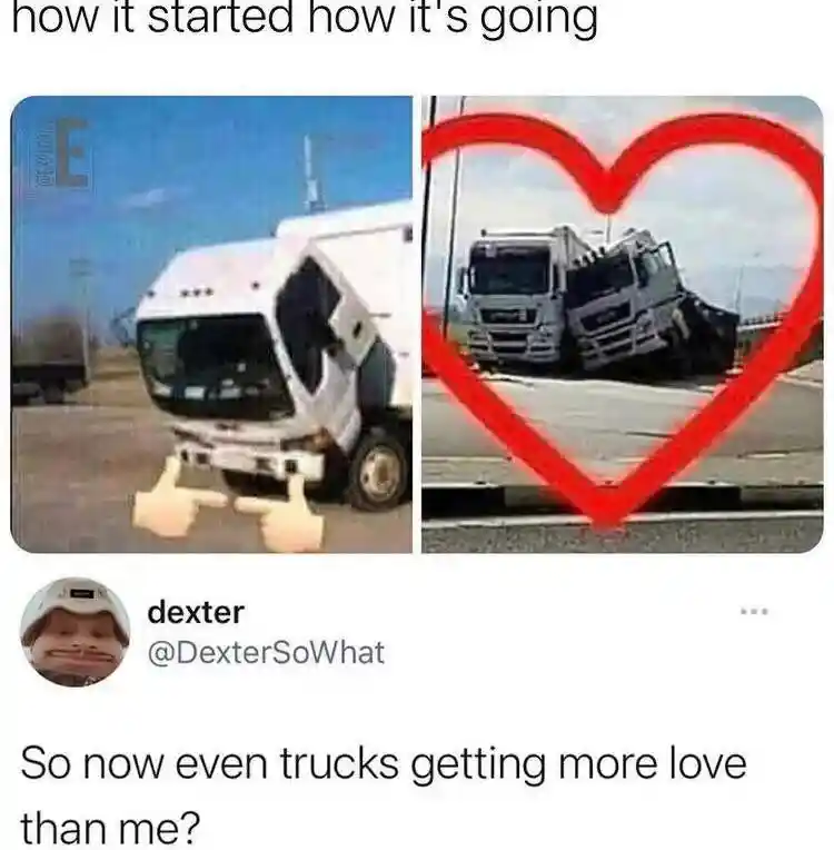 Truck couple meme Making singles jealous