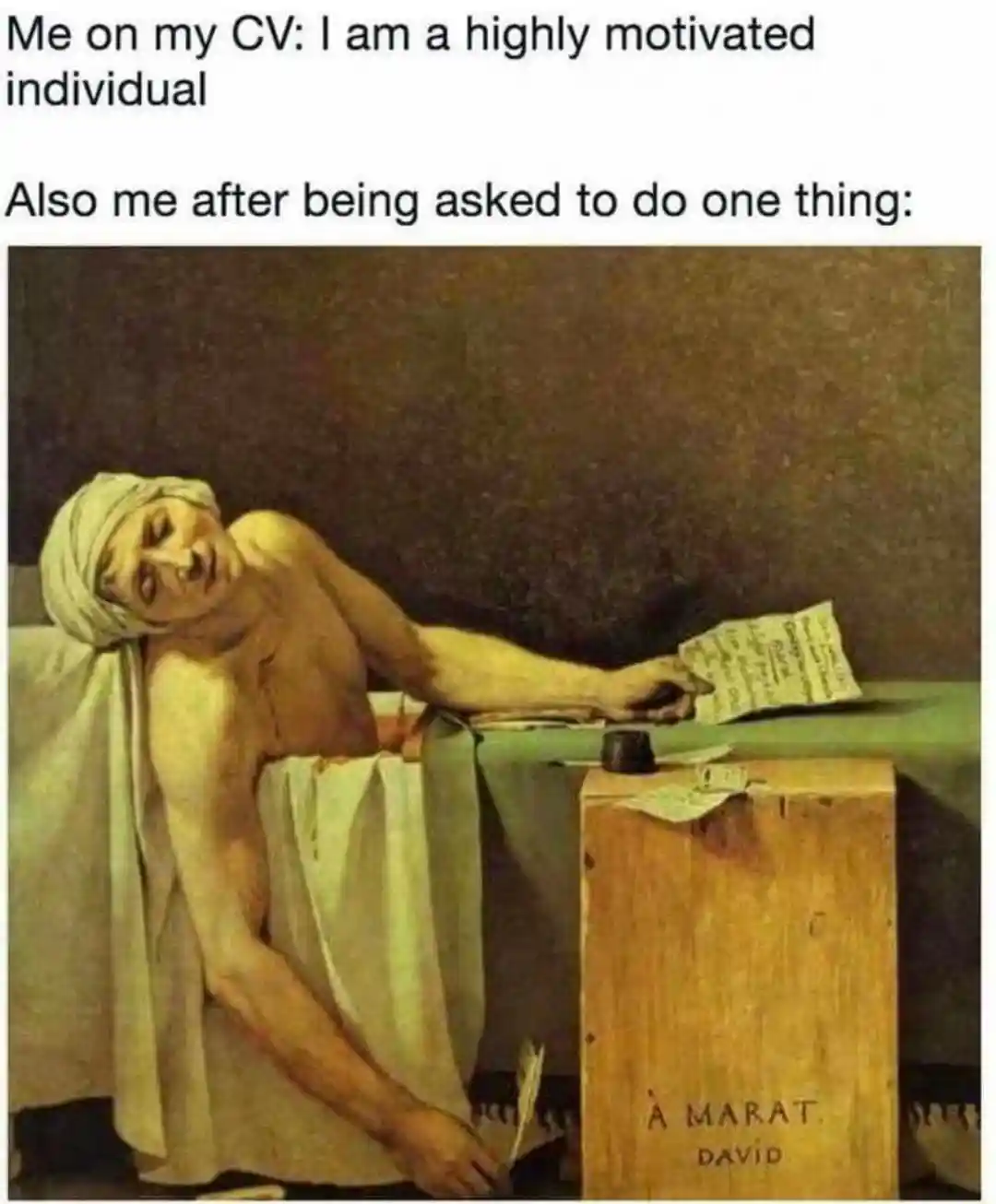 Cv motivation meme dies after one task