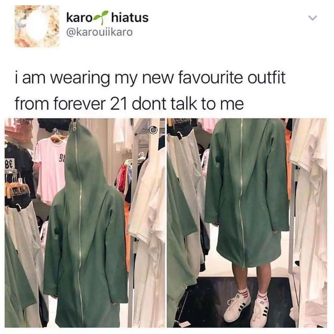 Full zip coat meme ignoring others