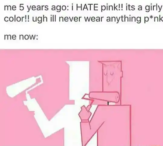 Former pink hater meme now painting pink