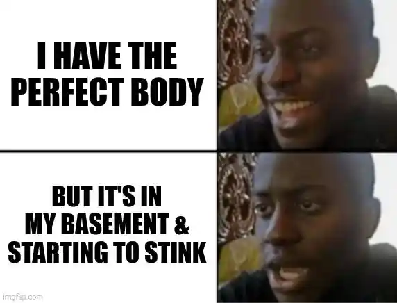 Perfect body meme dark basement joke