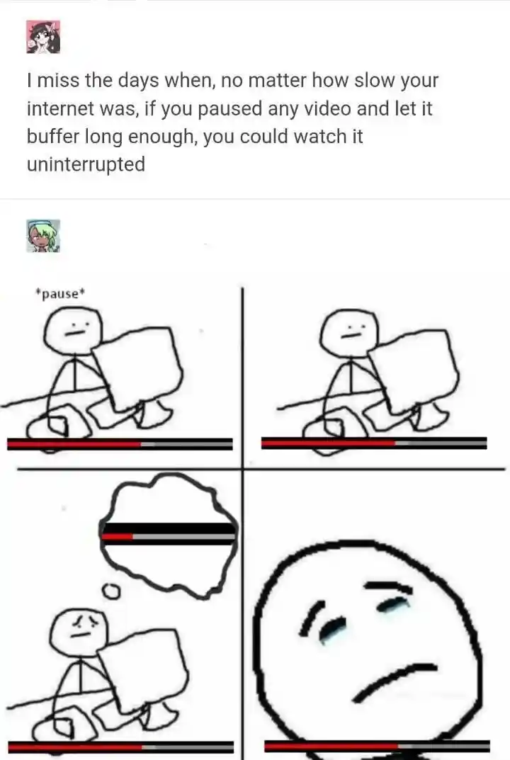 Old video buffering meme missing slow internet
