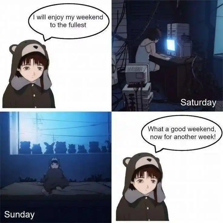 Lain weekend meme enjoy weekend happily