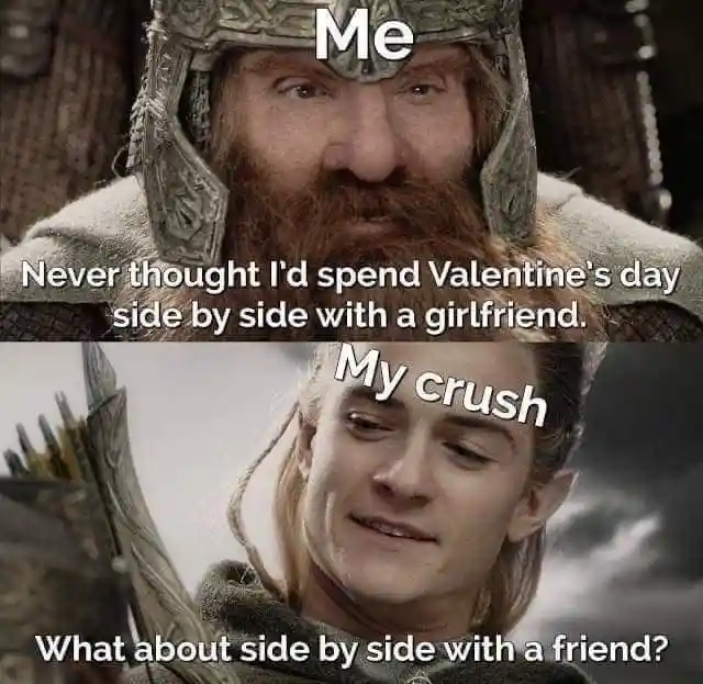 Valentines day crush meme being friends