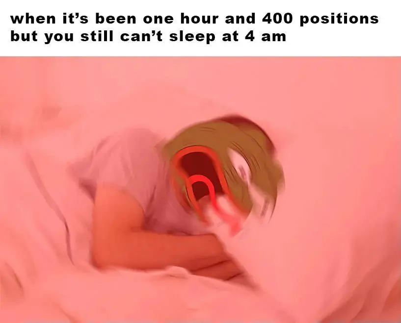 No sleep at 4 am meme upset