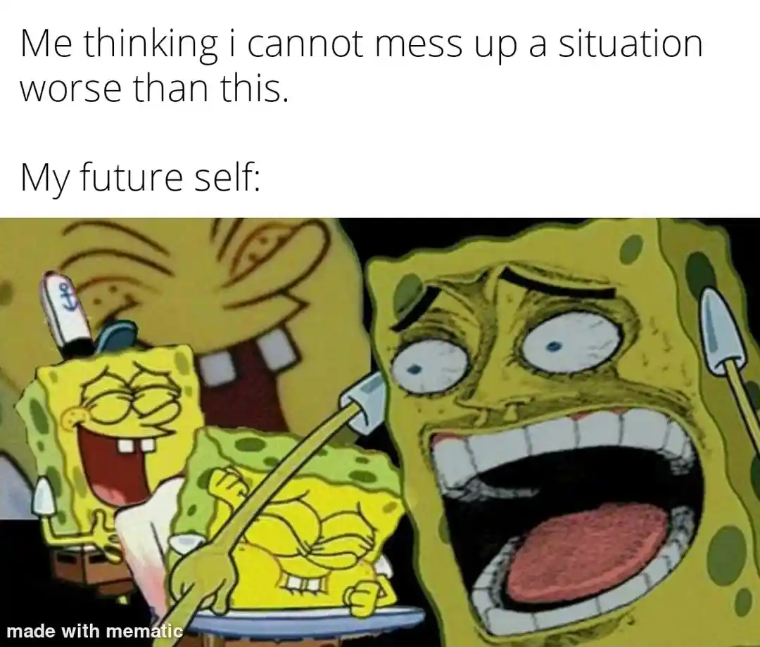 Laughing spongebob meme making mess worse