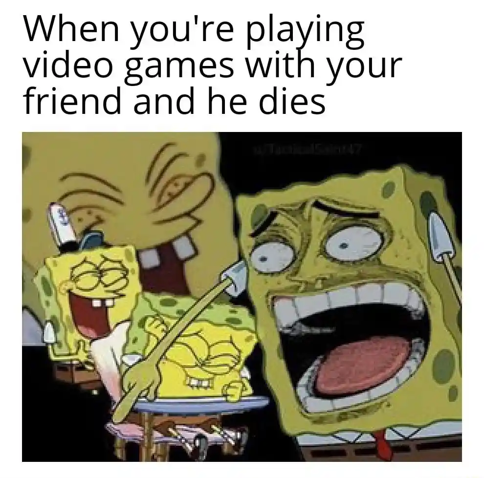 Laughing spongebob meme pal dies in game