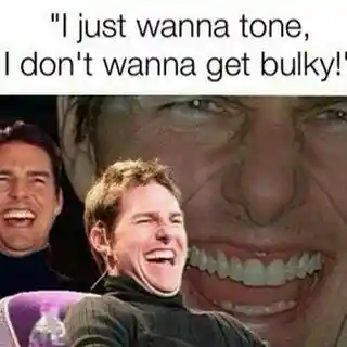 Laughing tom cruise meme mocking tone not bulk