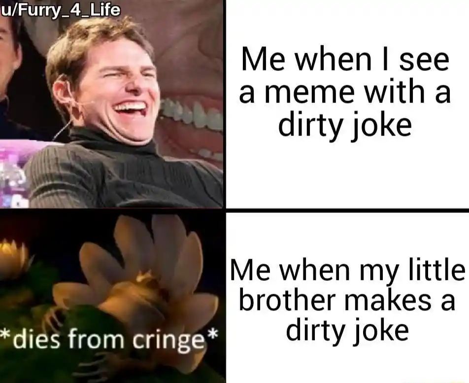 Laughing tom cruise meme laugh at dirty joke then cringe