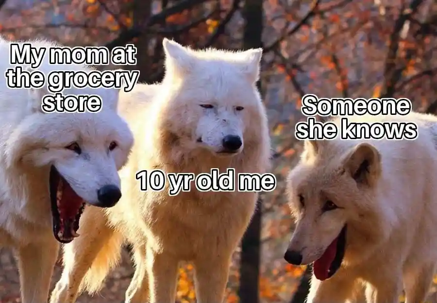 Laughing wolves meme awkward store meet