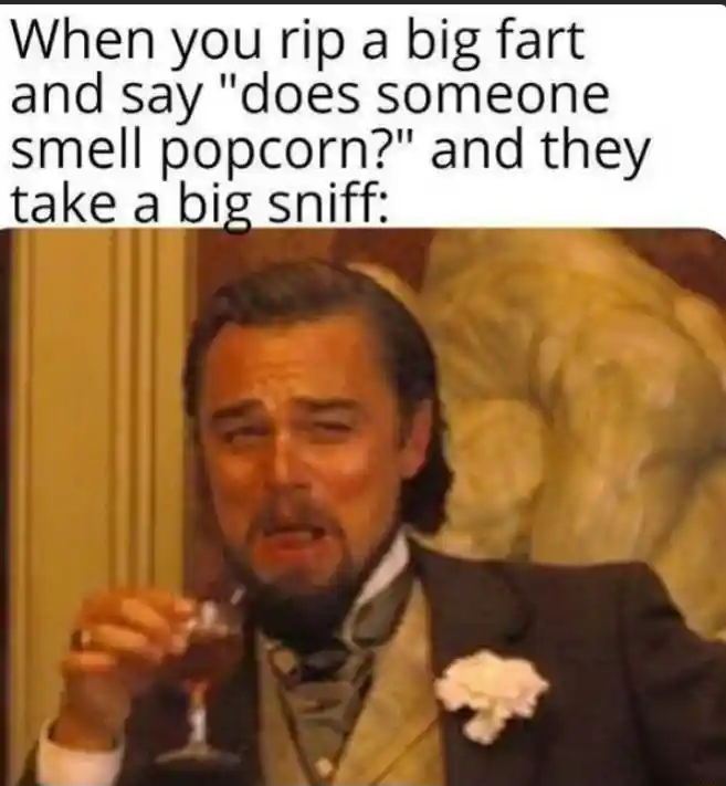 Leo laughing meme fool others sniff fart
