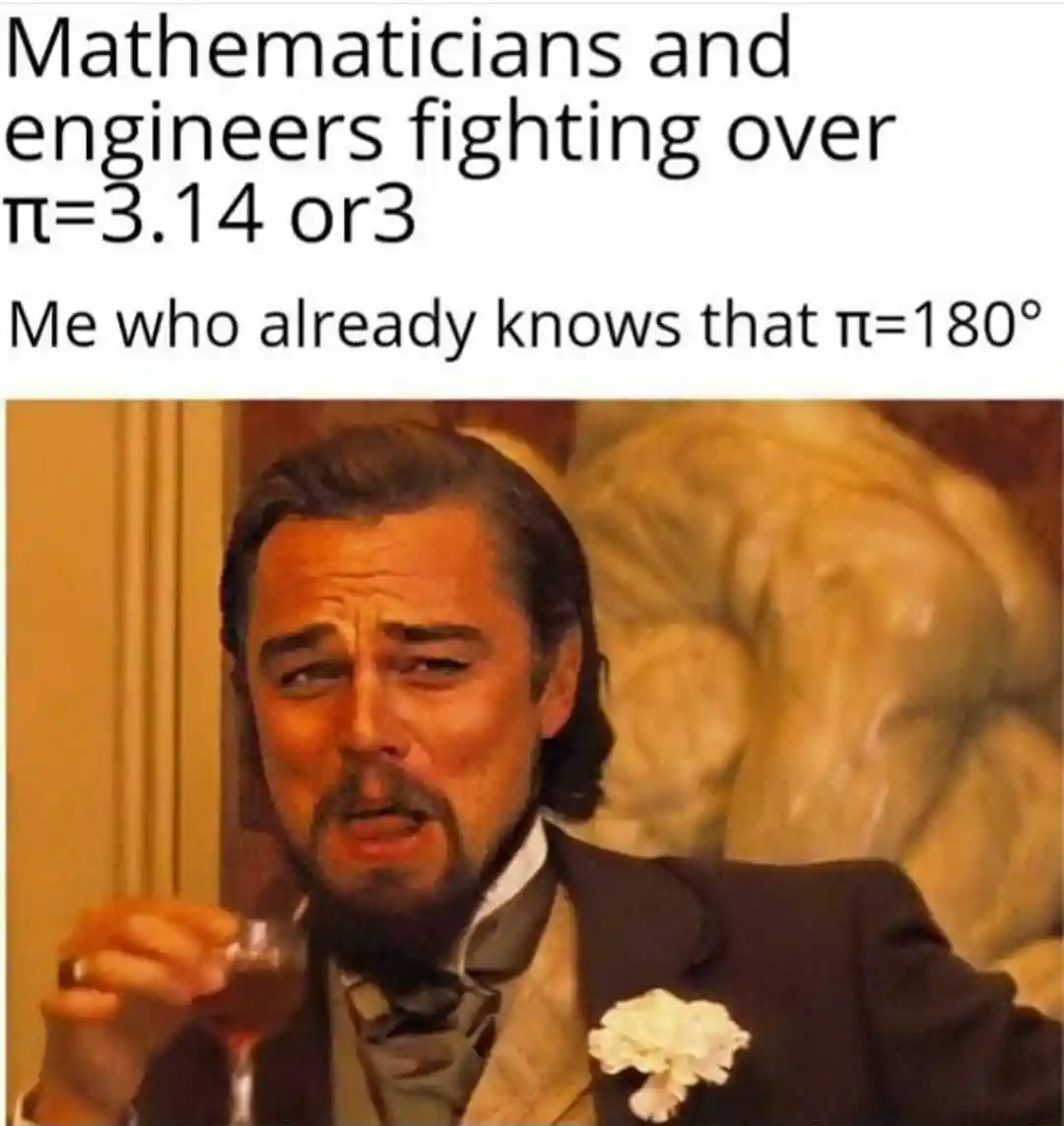 Leo laughing meme mocking pi value fight