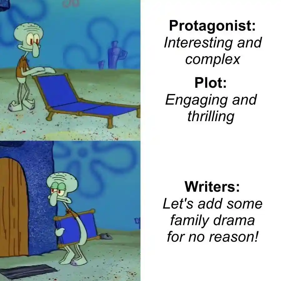 Squidward meme writers add family drama