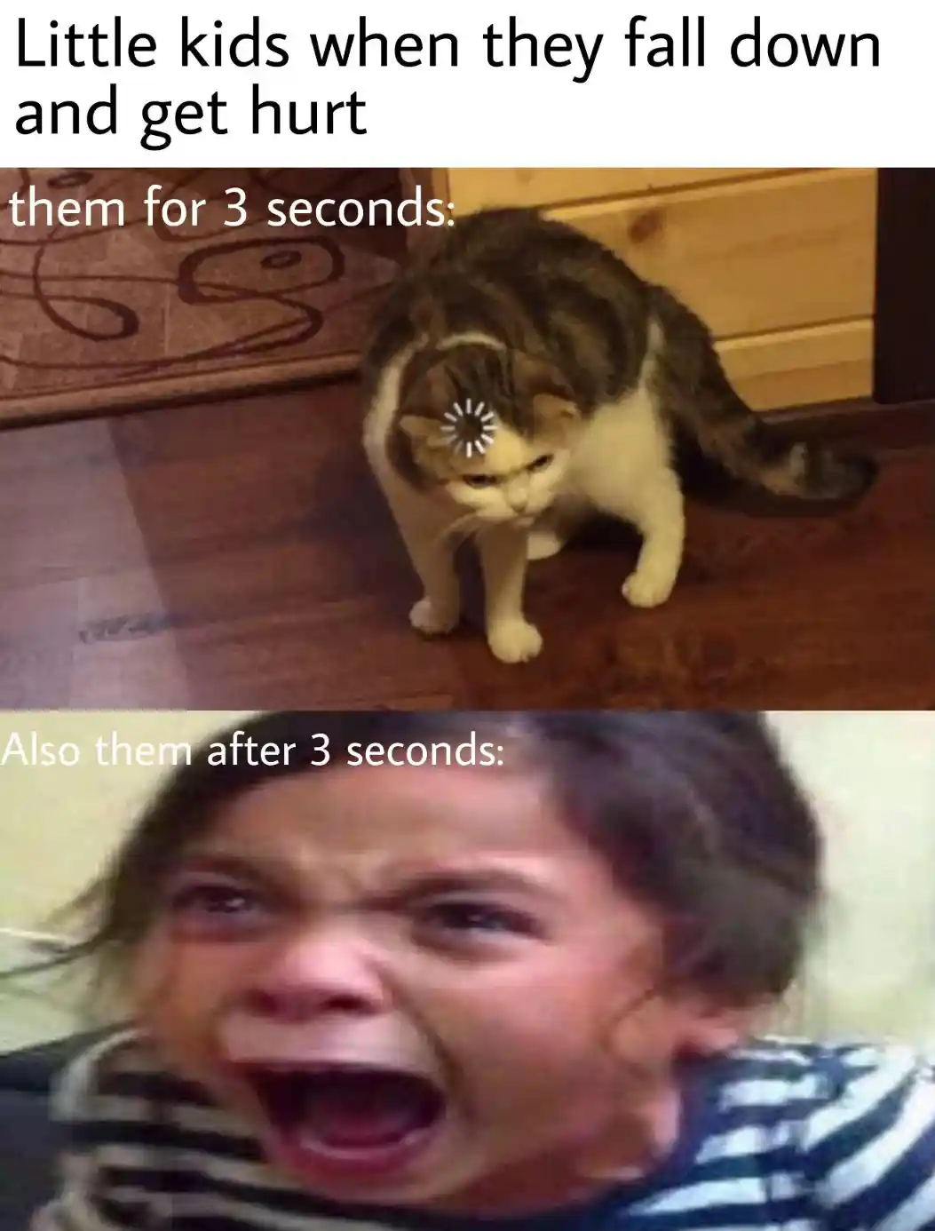 Kids fall down meme cry after 3 secs
