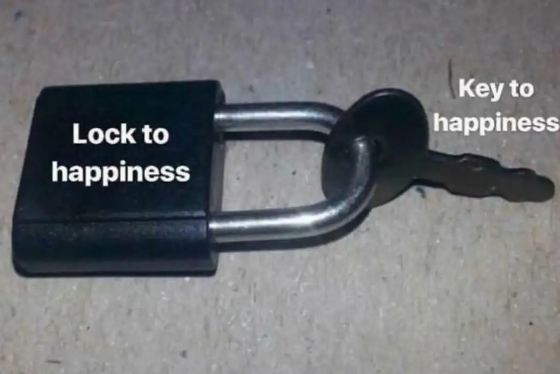 Lock to happiness meme key stuck on lock funny